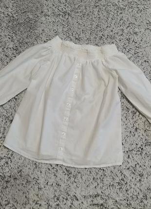 Блузка белая, рубашка белая, на 10-12 лет