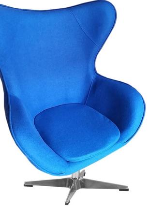 Дизайнерское кресло эгг (egg), ткань синяя