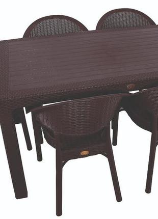 Набор пластиковой ротанговой мебели (стол лори + 6 стульев соф...