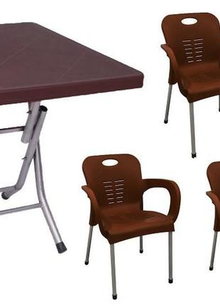 Набор мебели для дачи стол квадратный бари розкладный+4 стула ...