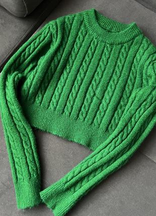 Укорочений светр трава
