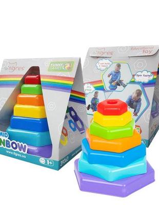 Развивающая игрушка "Пирамидка-радуга" в коробке.
