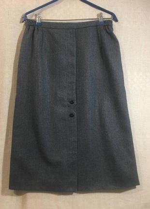 Шерстяная классическая прямая юбка миди