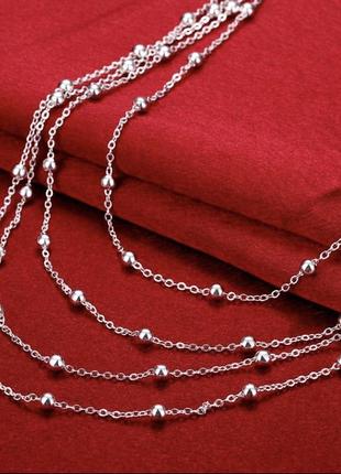 Женская серебряная цепочка-колье из стерлингового серебра 925 ...