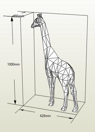 PaperKhan конструктор з картону 3D фігура жираф жирафа Паперкр...