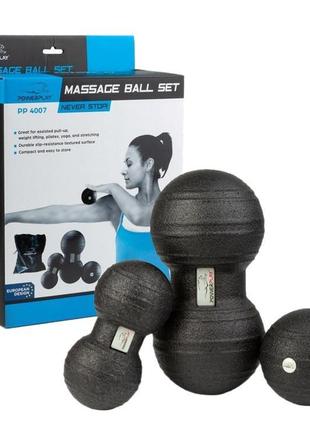 Набір масажних м'ячиків PowerPlay 4007 EPP Massage Ball Чорні ...