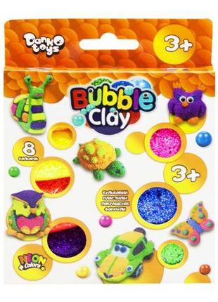 Уцінка. Кульковий пластилін "Bubble Clay" 8 кольорів укр - час...