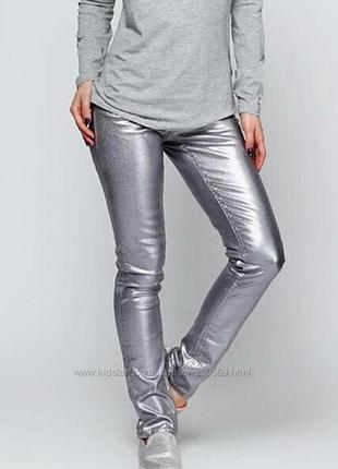 Серебряные джинсы новые леггинсы 46 размер 28/32