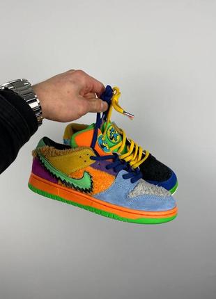 Найк кеди nike sb dunk low × grateful dead bears multicolor