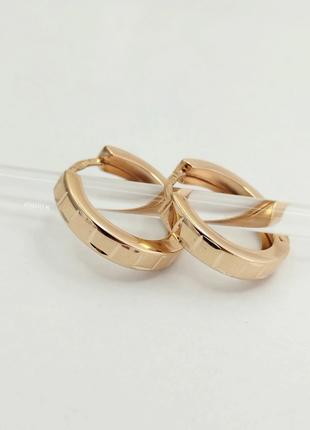 Золотые серьги кольца Ukr-gold