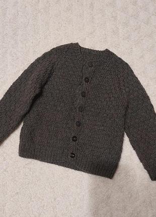 Вязаный тёпленький свитерик для девочки 4-5 лет