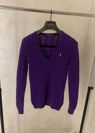 Женский свитер polo lauren sport оригинал фиолетовый джемпер в...
