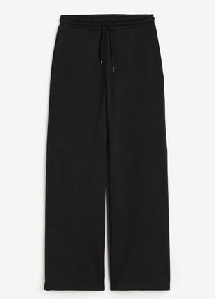 Флисовые широкие брюки H&M; Размер S черные теплые оригинал