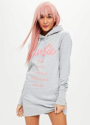 Платье missguided barbie x gray hooded sweatshirt