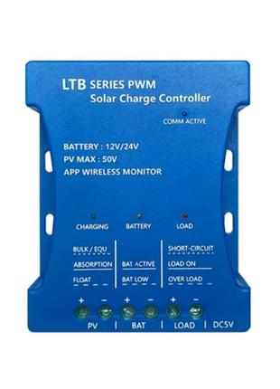 Контролер заряду для сонячних батарей 12/24 В 20 А Bluetooth L...
