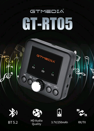 Аудио Bluetooth приёмник/передатчик 5,0. GTMEDIA RT05. Aux, RCA