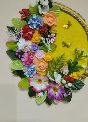 Декоративное цветочное панно на стену «моя украина » ручная ра...