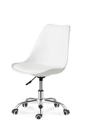 Кресло для компьютерного стола на колесах астер, цвет белый