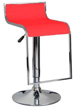 Высокий барный стул красный ж8, кожзам