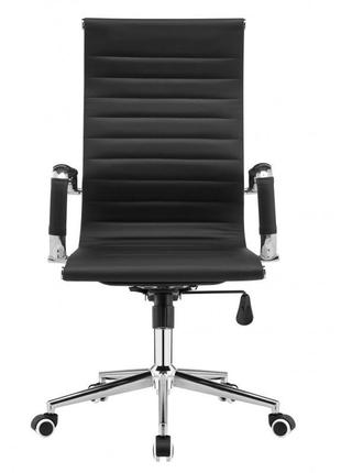 Офисное кресло черного цвета, высокая спинка алабама н