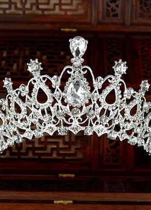 Шикарная серебряная корона 6 см, диадема, тиара, украшение