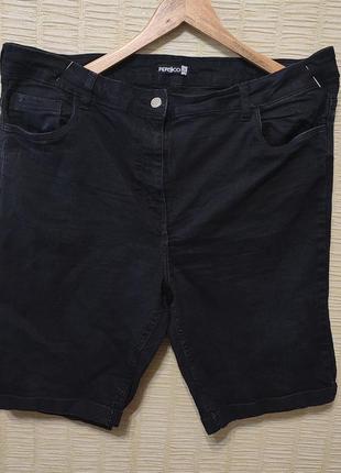 Чорные джинсовые шорты большой размер