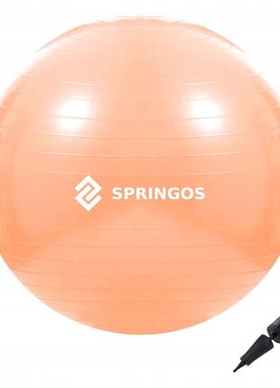 Мяч для фитнеса (фитбол) springos 55 см anti-burst fb0010 orange