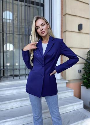 Жіночий піджак класичний, темно-синего кольору 25086 kiriv