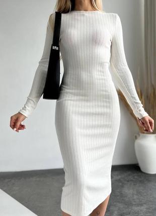 Сукня міді  двостороння ангора , молочного кольору 25685 ordio