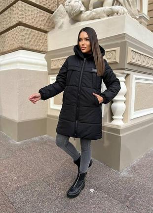 Жіноча тепла зимова куртка чорного кольору 25486 n
