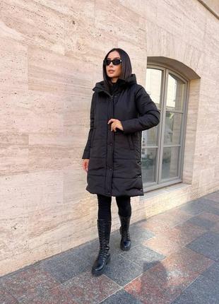 Жіноча зимова куртка чорного кольору 25519 n