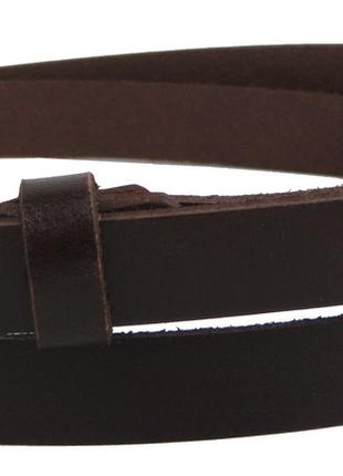 Узкий женский кожаный ремень, пояс Skipper 1408-15 темно-корич...
