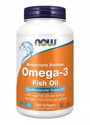 NOW Omega-3 / Омега-3 1000мг у м'яких капсулах №200