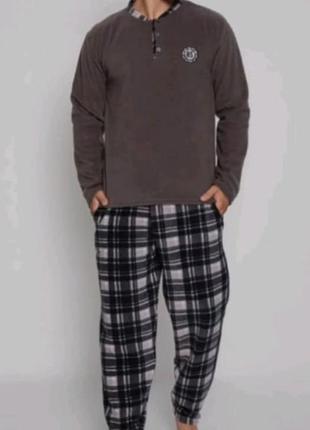 Чоловіча піжама домашній костюм фліс тепла піжама