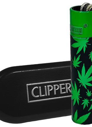 Газова Металева Запальничка Кліппер "Clipper Green Leaves v1"