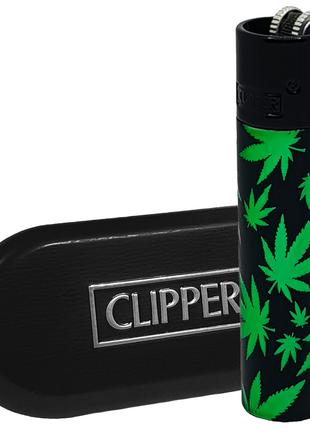 Газова Запальничка Кліппер Залізна "Clipper Green Leaves v2"