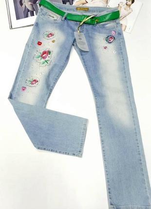 Женские летние джинсы с вышивкой amasing