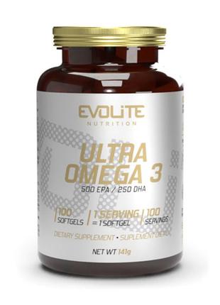Жирные кислоты Evolite Nutrition Ultra Omega 3 500/250, 100 ка...