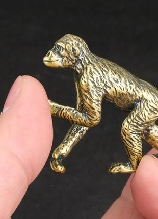 Фигурка статуэтка обезьяна мавпа макака латунная металл латунь