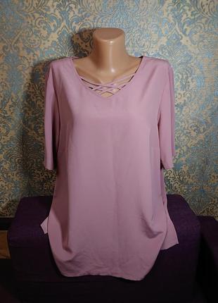 Красивая розовая блуза блузка  большой размер батал 50/52