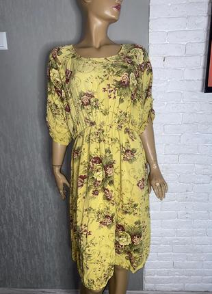 Итальянское платье-миди в цветочный принт италия new collection