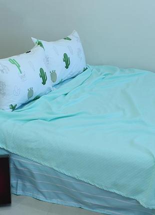 Хлопковый комплект постельного белья на лето с покрывалом пике