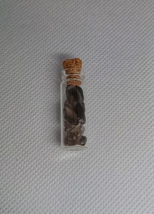Натуральний камінь Обсидиан в пляшці 2 см для медитації та декору
