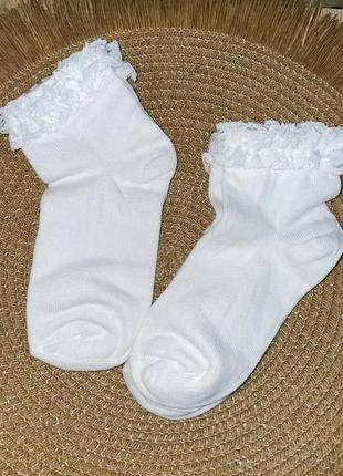 Набор белых хлопковых носков для девочки І2 пары 27/30 размер ...