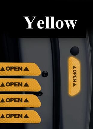 Наклейки на двері автомобіля OPEN жовті