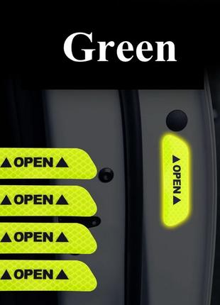 Наклейки на двері автомобіля OPEN зелені