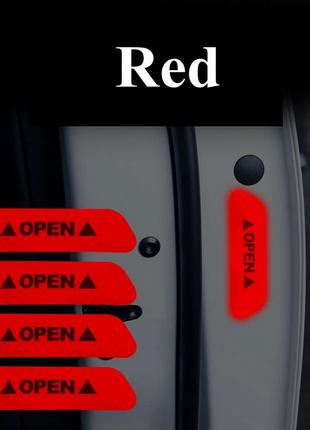 Наклейки на двері автомобіля OPEN червоні