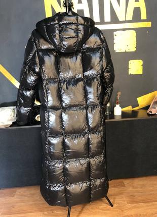 Женский пуховик MONCLER длинный черный , пальто монклер ,