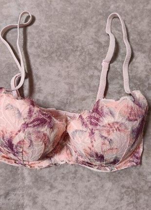 Victoria's secret бюстгальтер с кружевом 32d 70d lace floral bra