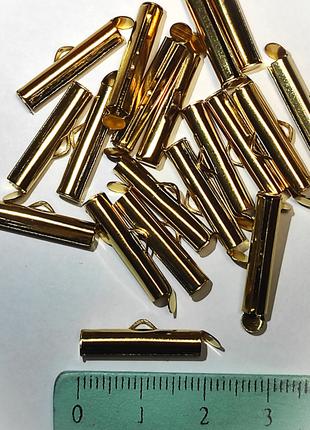 Концевик-трубочка 20 мм из нержавеющей стали (Gold) 1 шт